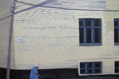 Past the old gymnasium.  Canvas, acrylic. 61 x 67 cm.  2013