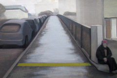 At the line.  Canvas, acrylic. 50 x 90 cm.  2011.   Private collection