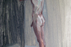 Standing.  Wood, acrylic. 50 x 40 cm.  2011