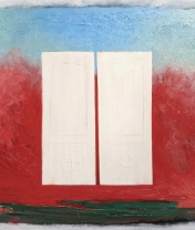 Weiße Türen. Leinwand, Öl.  50 x 70 cm. 2017.   Private Sammlung