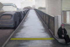 An der Grenze. Leinwand, Acryl. 50 x 90 cm. 2011. Private Sammlung