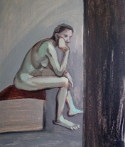 Nude Margot.  Wood, acrylic. 50 x 40 cm.  2011