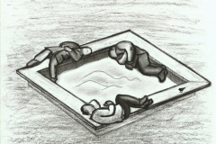 Frühlingstraum. Papier, schwarze Kreide. 2019