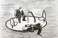 Karussell 2. Papier, schwarze Kreide. 2019