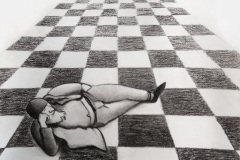 Schachspiel. Papier, schwarze Tusche. 2020