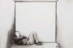 Im Würfel. Papier, schwarze Tusche. 2020