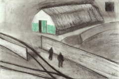 Werktag. Papier, schwarze Sauce. 2018