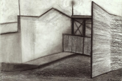 Gesperrte Zone. Papier, schwarze Sauce. 2017