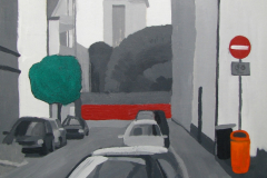 Улица с кирпичным забором в конце. 2008