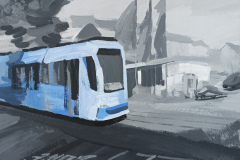 Blue streetcar. Nuremberg, 2006
