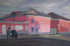 Вечер на Октябрьской улице.  Елец 2016