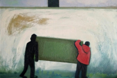 Двое с дверью. Холст, масло. 50 х 70 см. 2017