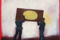 Двое с дверью (2). Холст, масло. 50 х 60 см. 2017